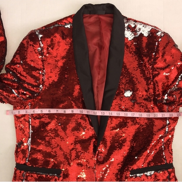 Pronti Collection by Phita Red (or Silver) Sequin Blazer - Picture 5 of 10